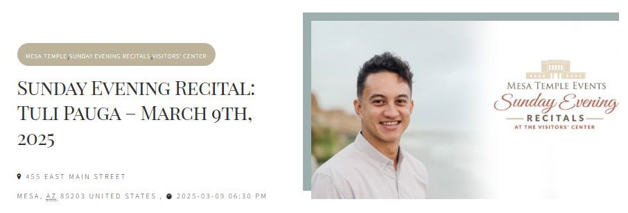 Sunday Evening Recital - March 9th