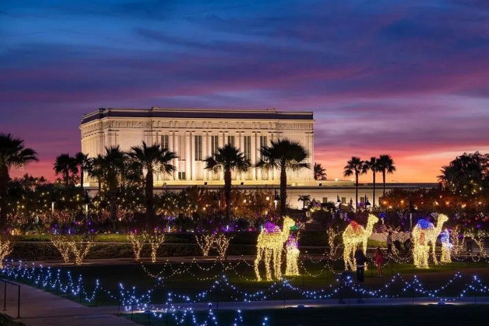 Mesa Temple Christmas Lights run nightly from Nov. 28 through Dec. 30