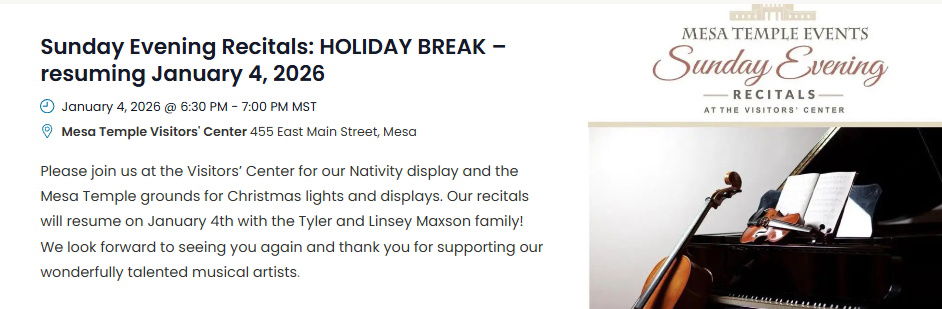 Sunday Evening Temple Recital